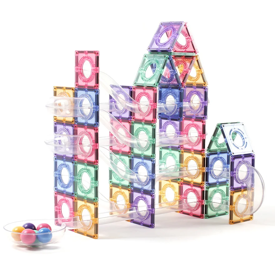 2023 детская игрушка из мрамора, гоночный конвейер, набор игрушек, Мраморная 100, магнитная плитка, гоночная дорожка, игрушка