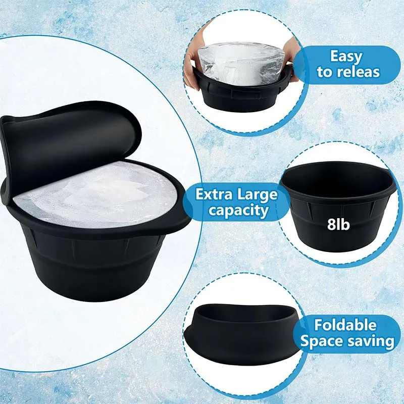 Factory Customized Extra large Reusable Round Ice Bath Chiller Silicone Ice Bath Mold with Lid for Cold Plunge Tub