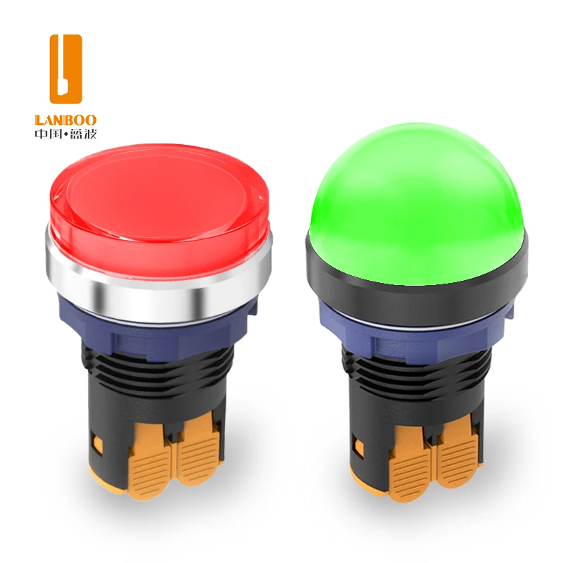 LANBOO 22SA1 Series Flat Head/Ball Head Red Green Blue Yellow White LED Signal Lamp