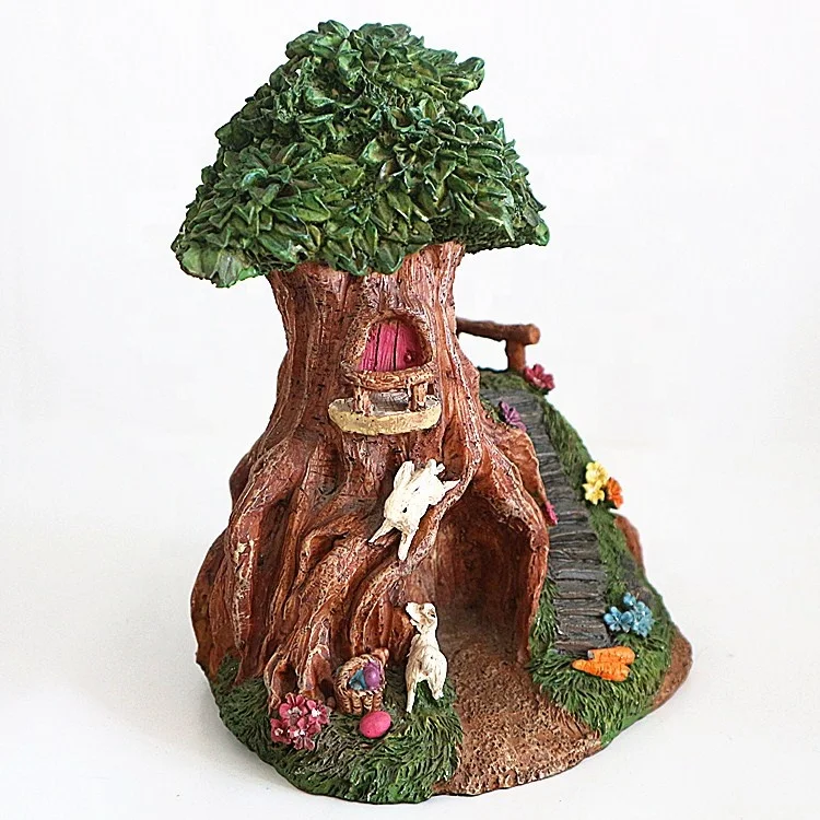 Custom Creative Personality Tree House Bunny Garden Tree House Resin Craft Ornament Decoration