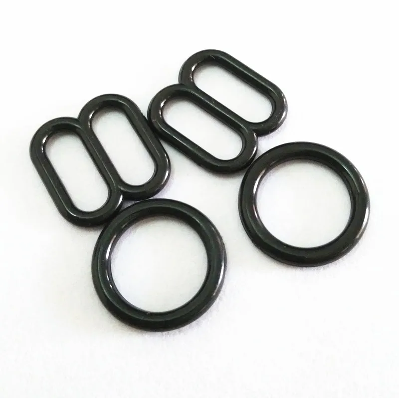 8mm White bra strap adjuster,  plastic ring and slider bra accessories