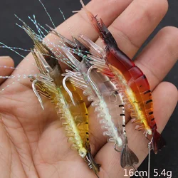 Factory Price Custom 6g 9cm Soft Swin Bait Luminous Silicone Fishing Bait Bionic Shrimp Lures