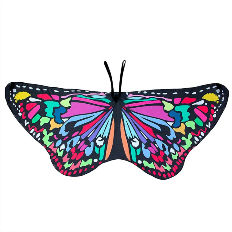 Colorful Chiffon cloth butterfly wing cape for Halloween masquerade stage dance performance