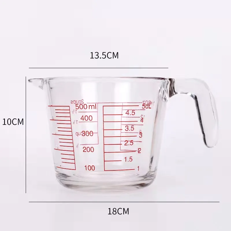 Clear Glass Graduated Measuring Cup for Baking Beaker Liquid Measure Jug Glass Cup