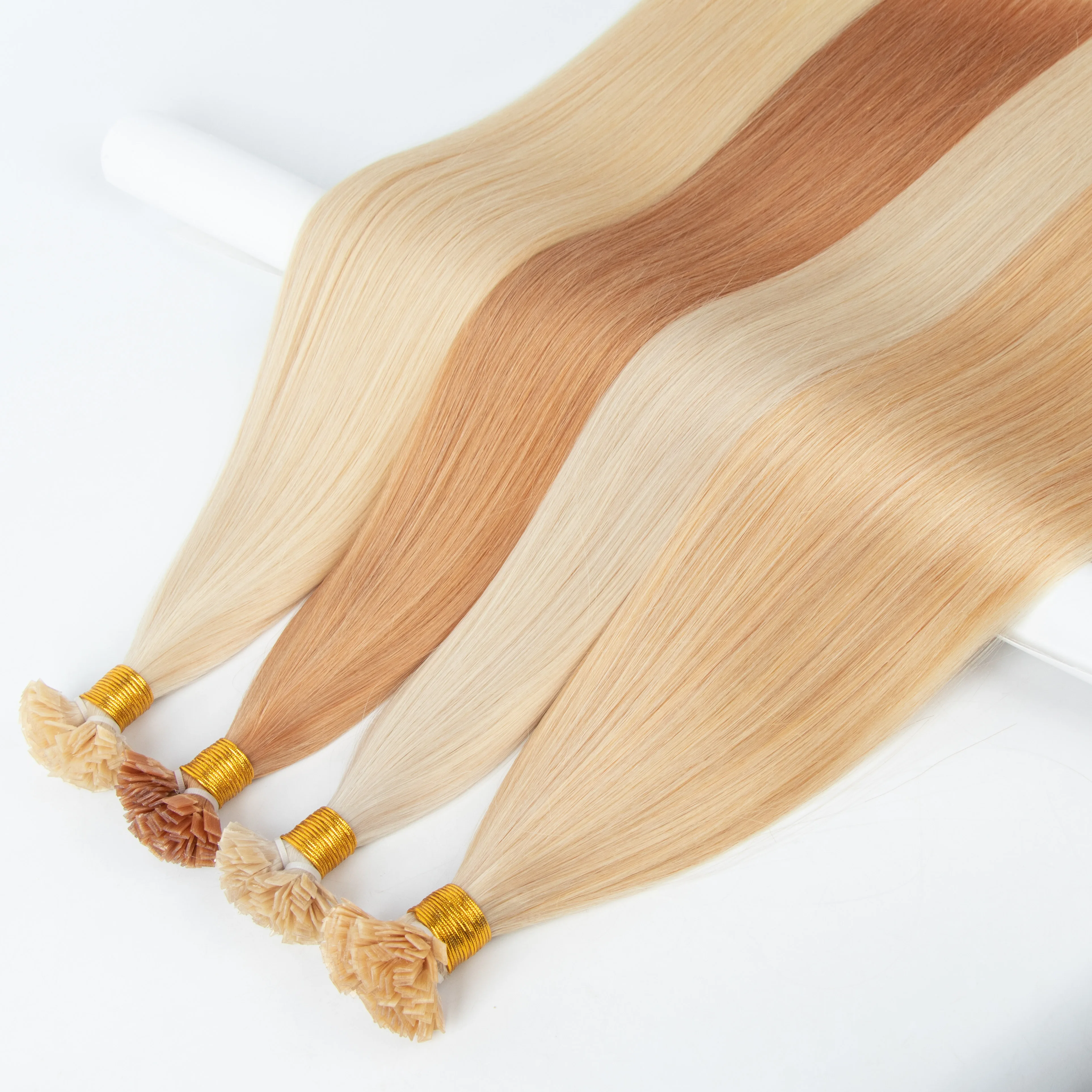 100% Remy Russian European Double Drawn K Tip Human Hair Cuticle Aligned Keratin Flat Tip Hair Extension