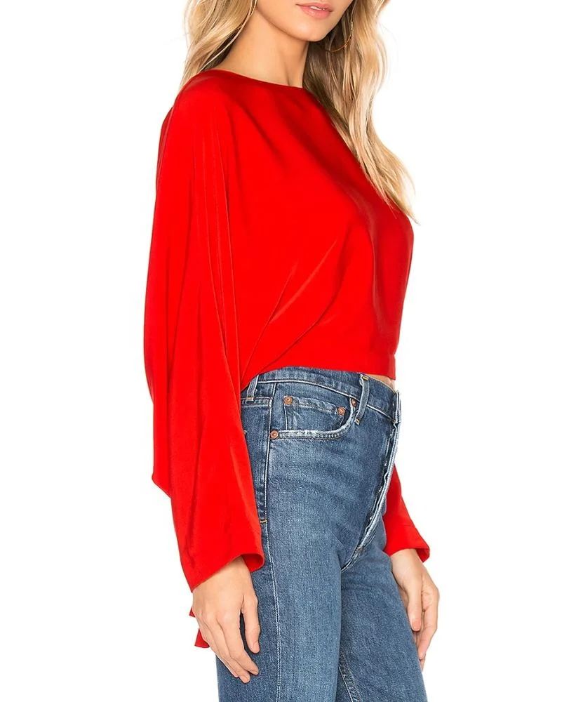 women red sexy open back top adjustable back tie closure ladies fashion back cut out sexy blouse