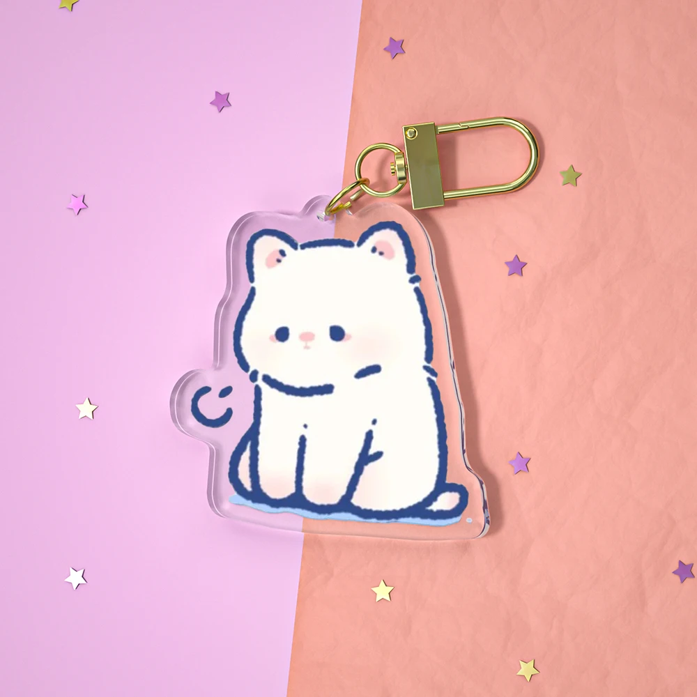 Wholesale Custom cute Acrylic Keychain Kawaii Acrylic Round Charms Keychain Clear Anime Figure Acrylic Keychain