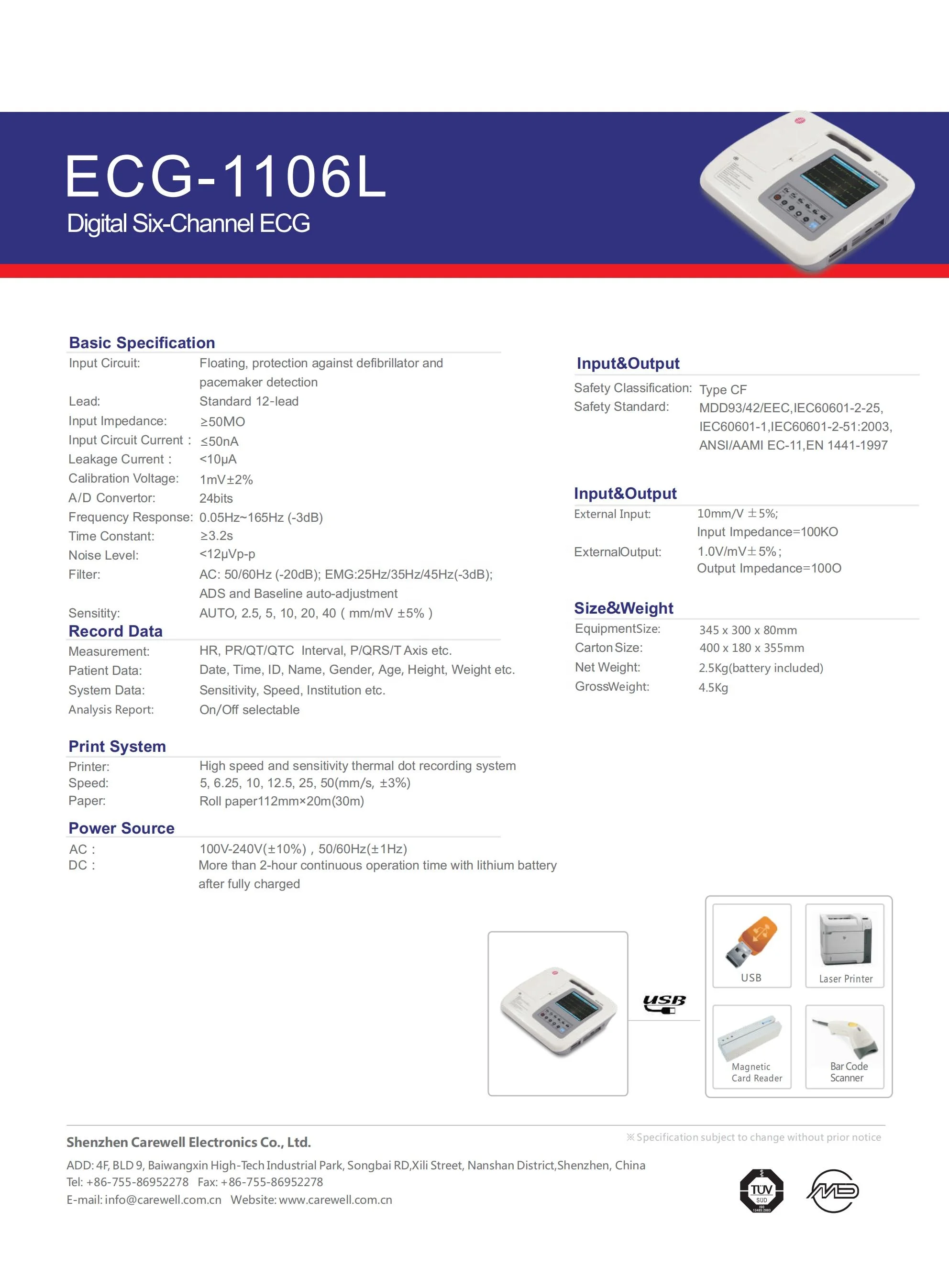 Tablet A4 Touch Screen Electrocardiografo Monitor 3 12 Lead Digital Scan Portable Six 6 Channel Electrocardiograph Machine ECG