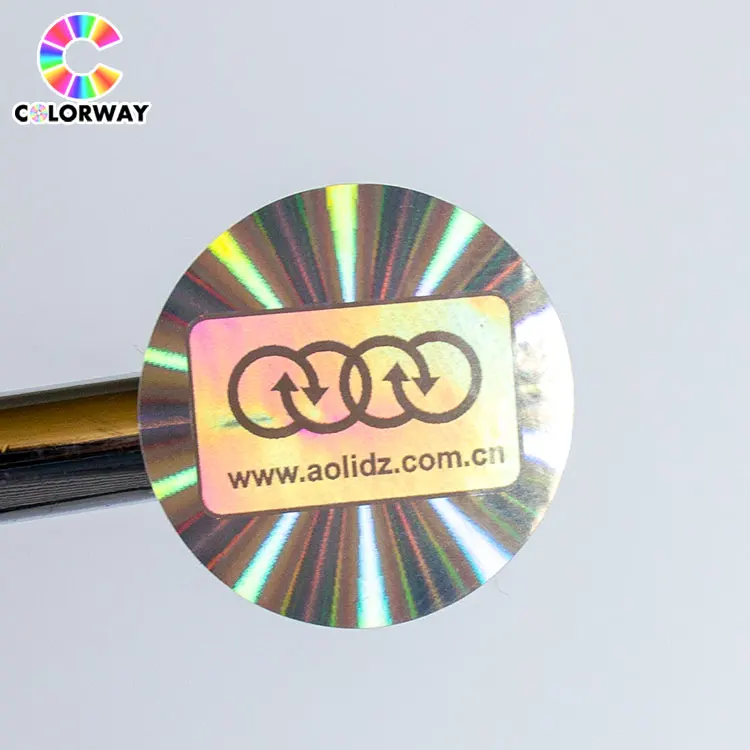 High quality bright silver product brand label waterproof strong adhesive scratch resistant custom hologram stickers
