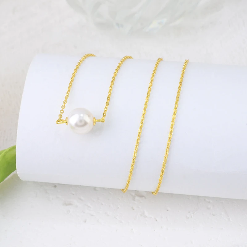 Newest Fashion Women Pearl Jewelry Minimalist Solitary Freshwater Pearl Pendant 925 sterling silver necklace