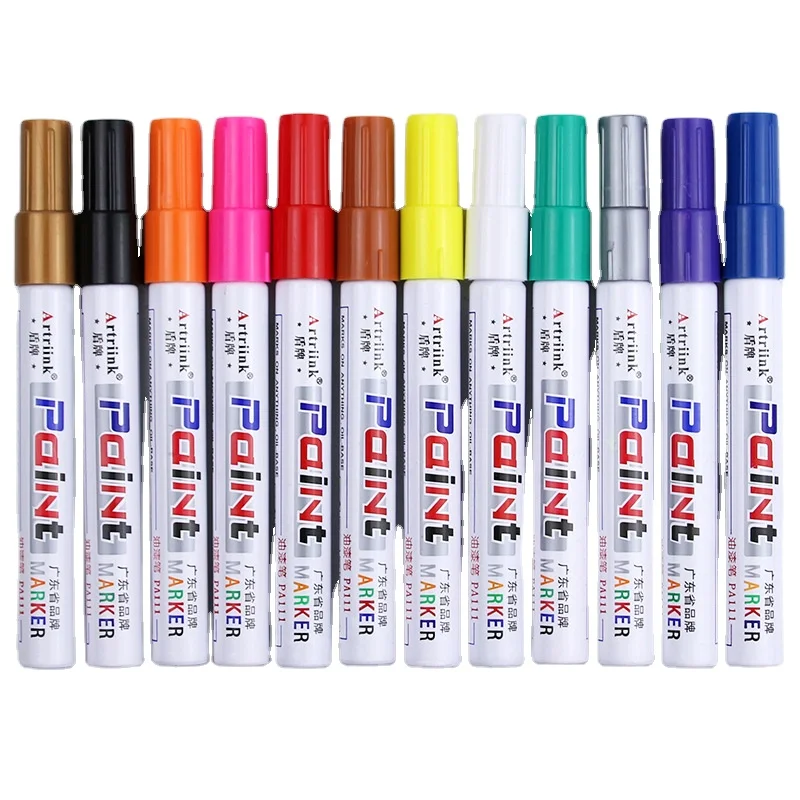Oil based colorful customized design paint marker pen 12 colors car tyre paint marker