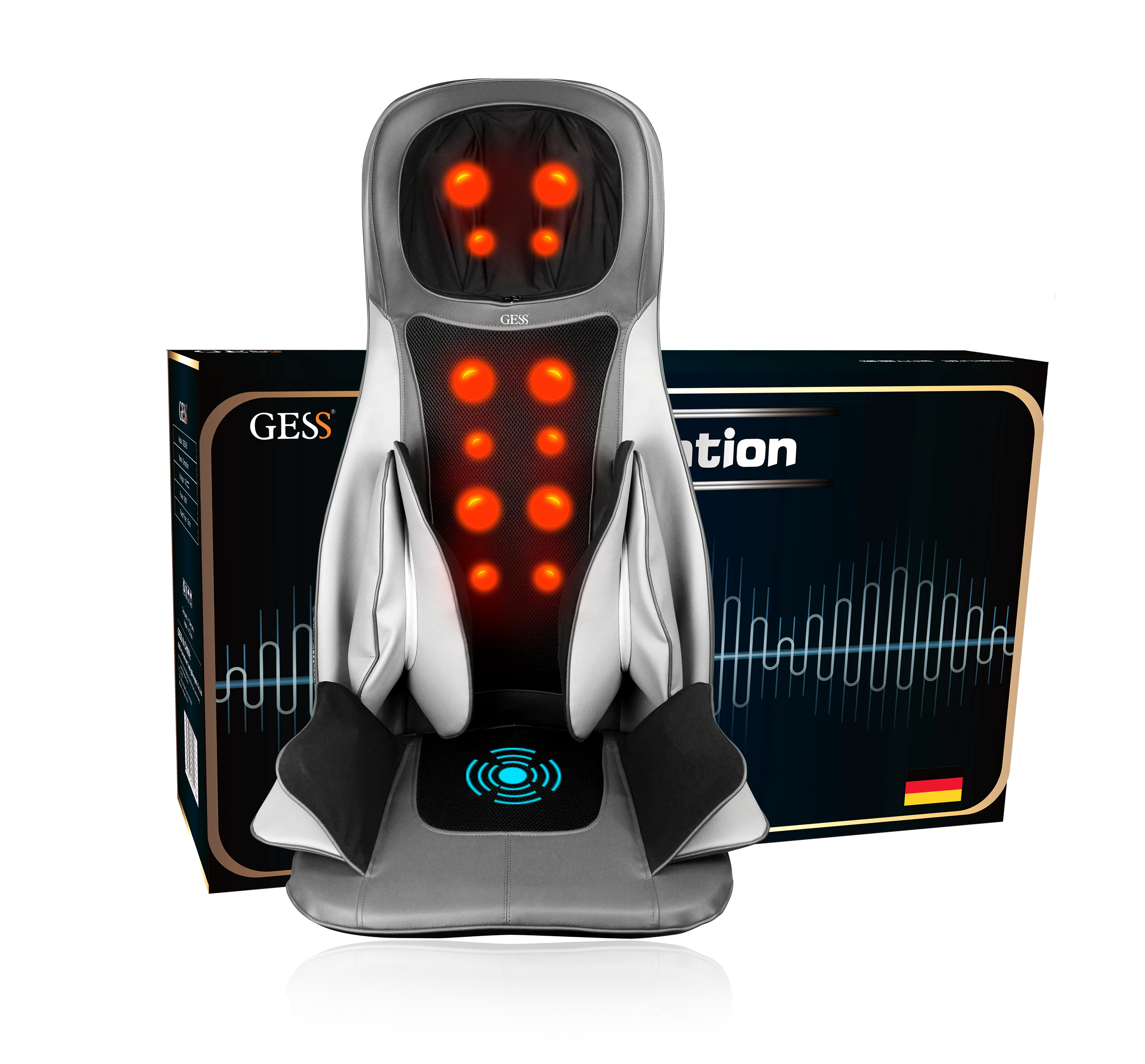 High quality Full back massage cushion vibrating heated car seat cushion with 3 intensity levels