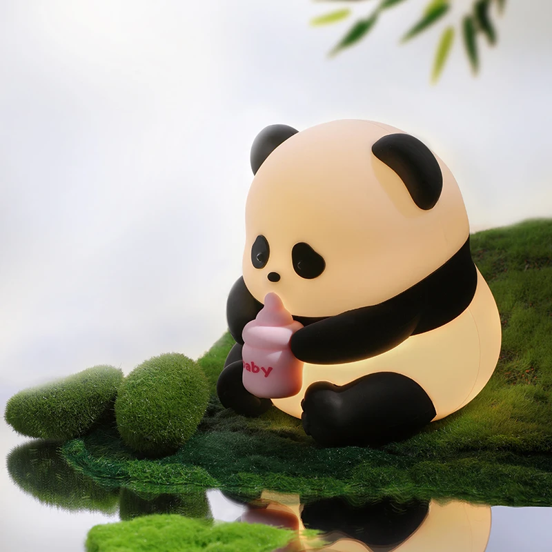 New design wholesale hot sale led rgb light silicon multicolor silicone night light lamp panda