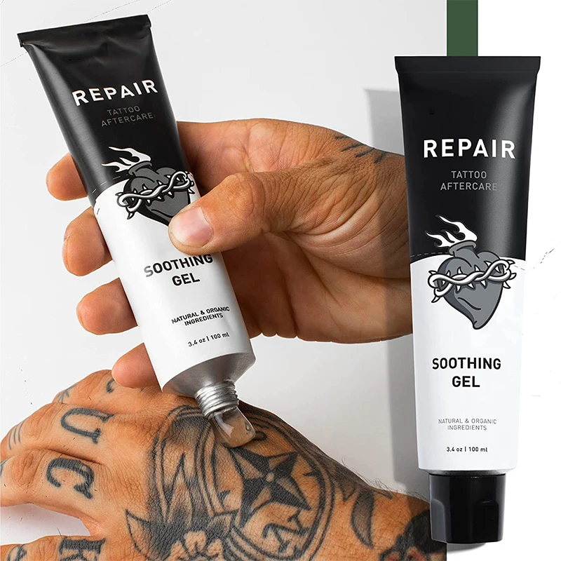 Частная этикетка ремонт уход за татуировкой крем масло для ремонта татуировки успокаивающий гель с экстрактом алоэ вера и увлажнитель