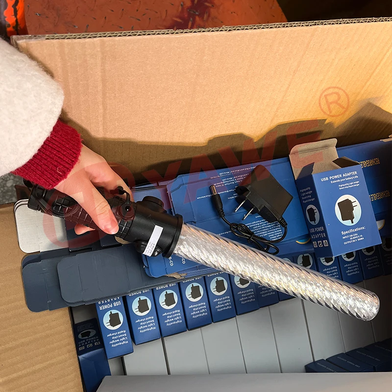 Handhold Traffic Led Baton 40cm Whistle baton torch light wand charging type PVC Traffic Baton