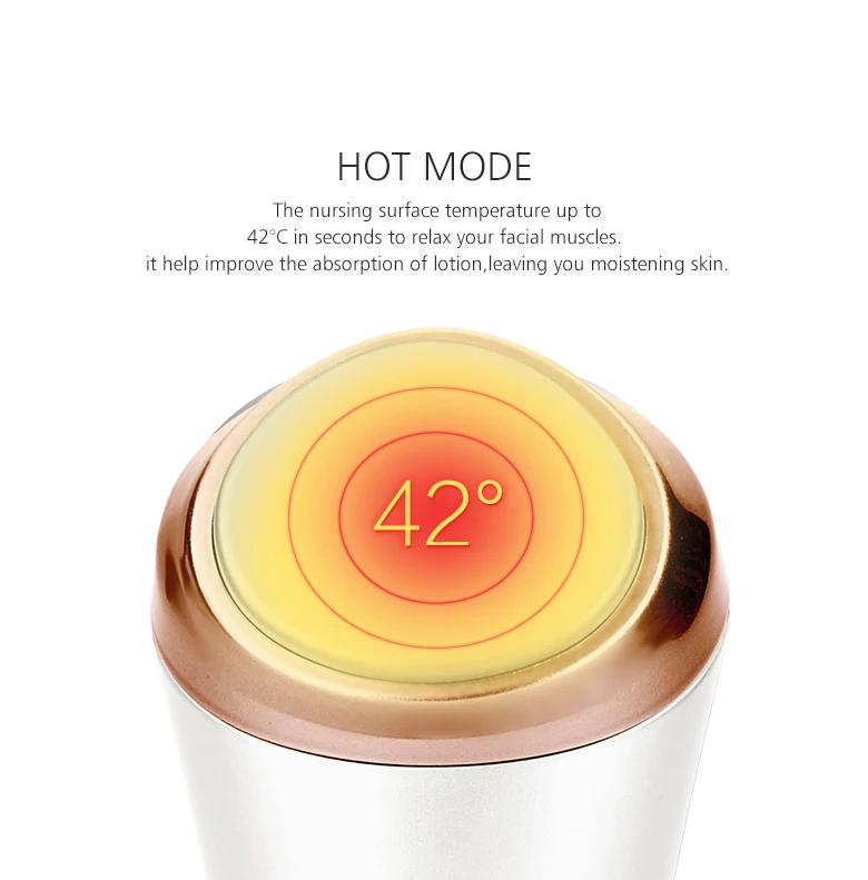 Rechargeable Hot and Cold Beauty Instrument Skin Care Device Sonic vibration Electric Cool Warm massage device 1521