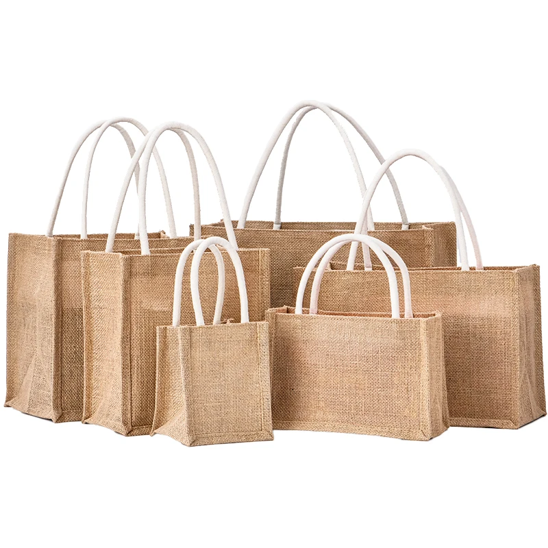 Лучшее качество и многоразовая сумка для покупок из натурального джута с индивидуальным логотипом