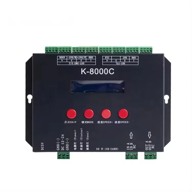 Светодиодный пиксельный контроллер K-8000C оригинальный SPI 1024 пикселей программируемый DMX512 ws2811 SD карта светодиодный