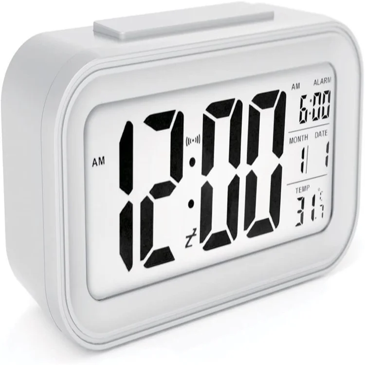 Digital LCD Alarm Clock with Indoor Temperature Display