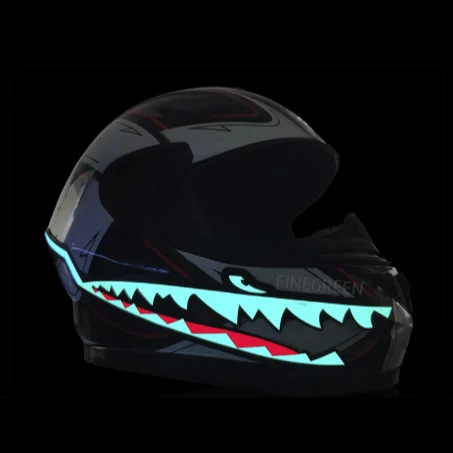 
Crocodile Design Recharging Led Mutil-Color Motorcycle Helmet Glow Strip Cold EL Light Helmet Light Belt 
