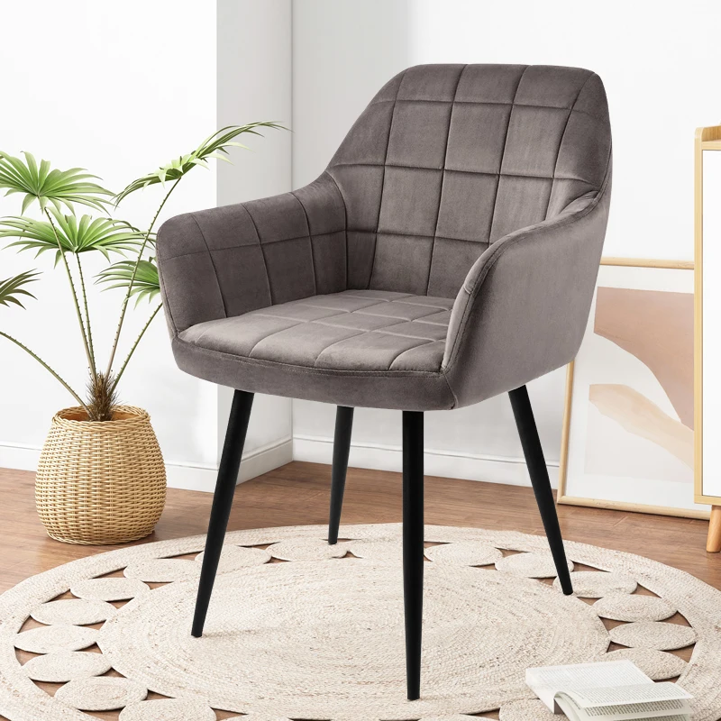 Nordic Luxury High Back Restaurant Kitchen Tufted Cover Upholstered Modern Dinning Fabric Dining Velvet Chair for Dinning Room
