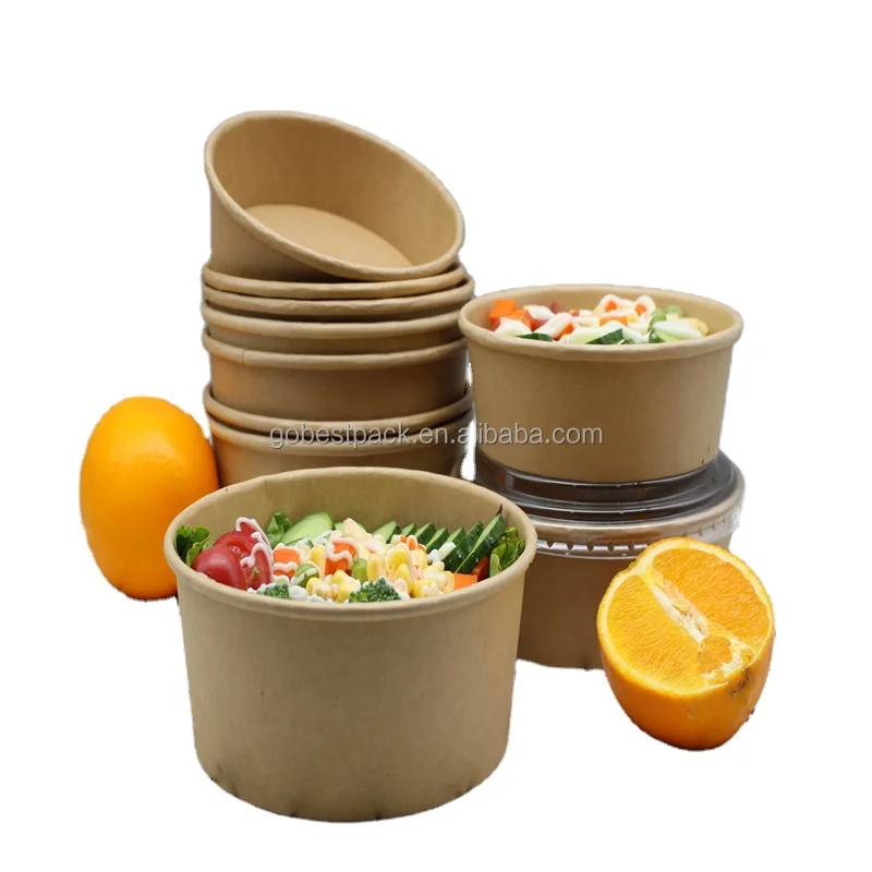 custom bowl32 oz containers  soup container bamboo packaging food pla bowl   cardboard  bowl takeaway paper kraft bowl  with lid