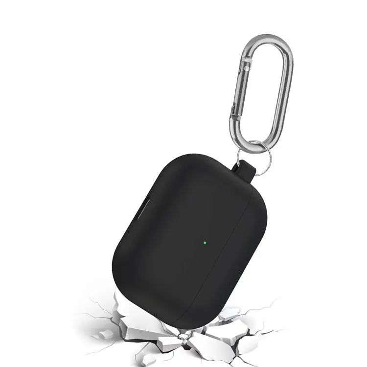
Anti lost silicone case for airpods pro, for airpods pro super slim rubber silicone case protective cover with carabiner 