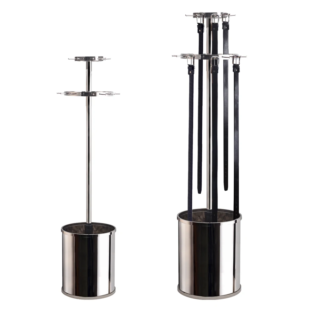 Leather Belt Steel Rack Metal Round Stand Floor Standing Belt Organizer and Storage for Belts Rotating Display Stand
