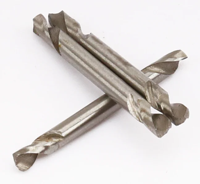 Fully ground high-speed steel double head straight shank Fried Dough Twists drill stainless steel metal drilling bit