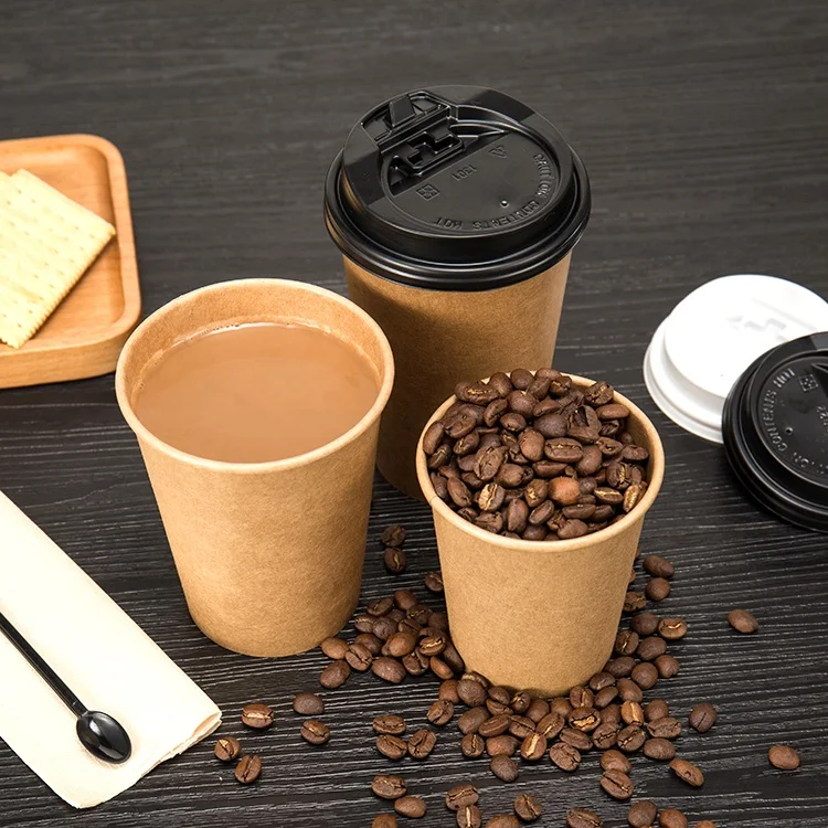 
High quality single wall paper cup 8oz 12oz 16oz 20oz coffee hot drink cup disposable kraft paper cup 
