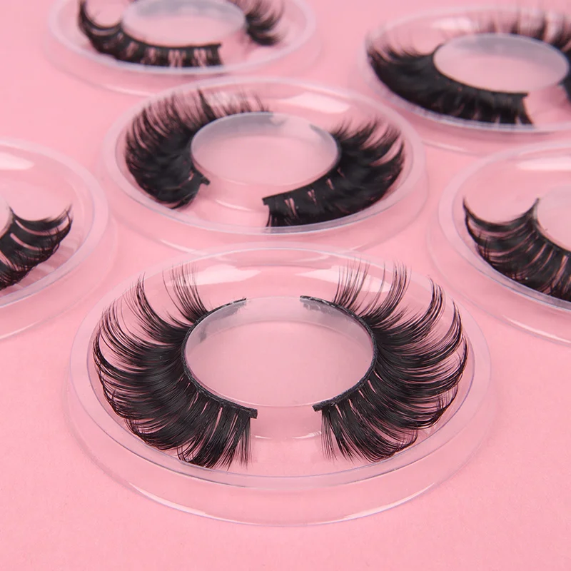 Russian Strip Lashes DD Curl False Eyelashes Natural Soft Wispy Lash Cross Strip 3D Faux Mink Lashes Eyelash Extension