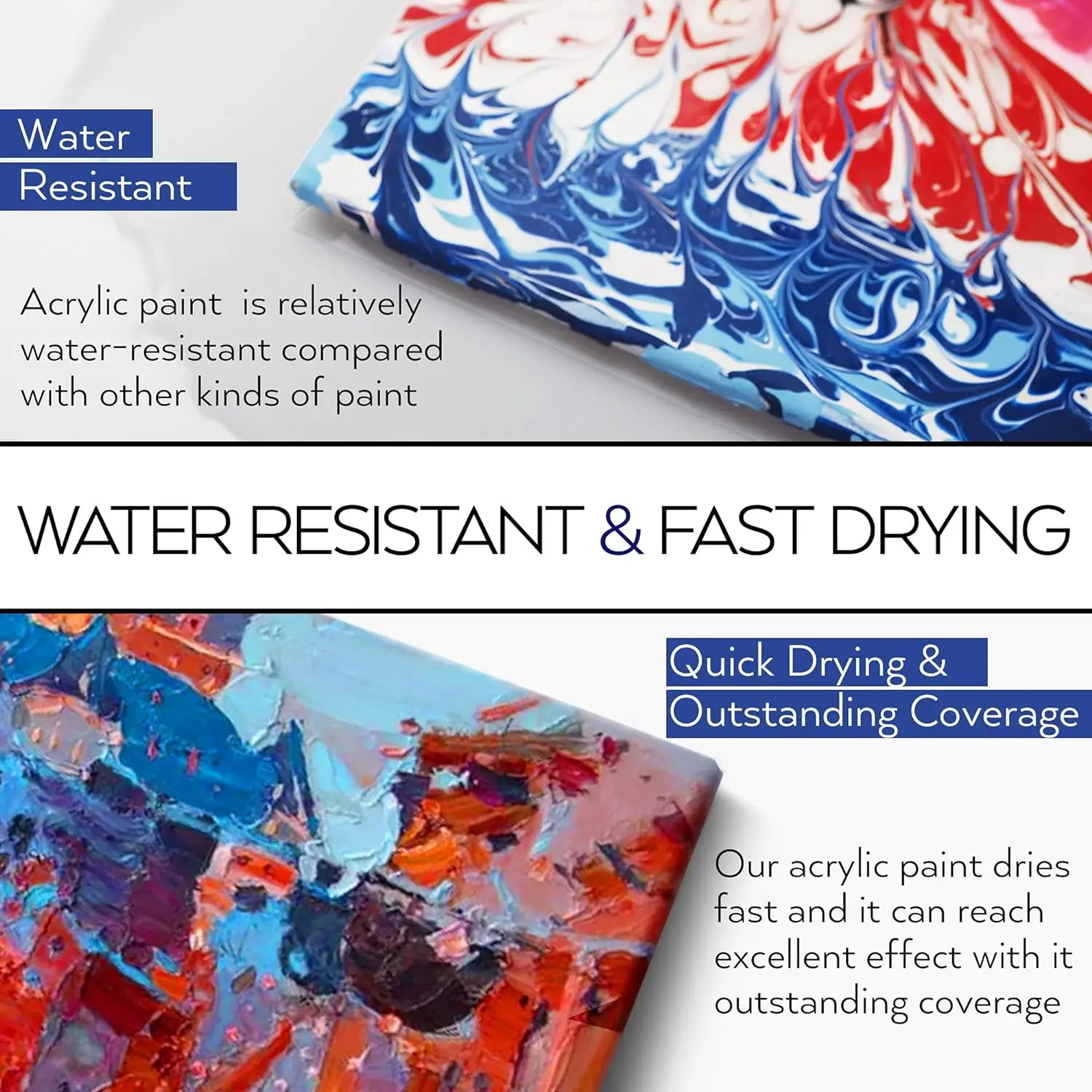 Acrylic Paint Set of (2fl oz /60ml each) Bottles Non Toxic Rich Pigment for Kids Adults Artists Canvas Crafts Wood Painting