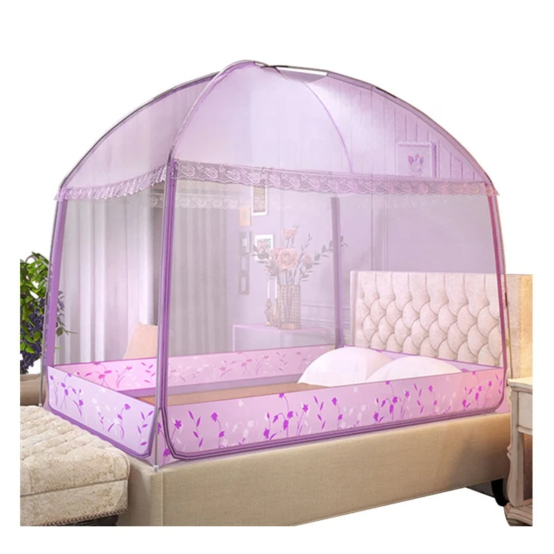 Factory Direct Selling Dome Three Door Household Dense Pattern Net Anti drop Full Bottom Mongolian Bag Mosquito Net