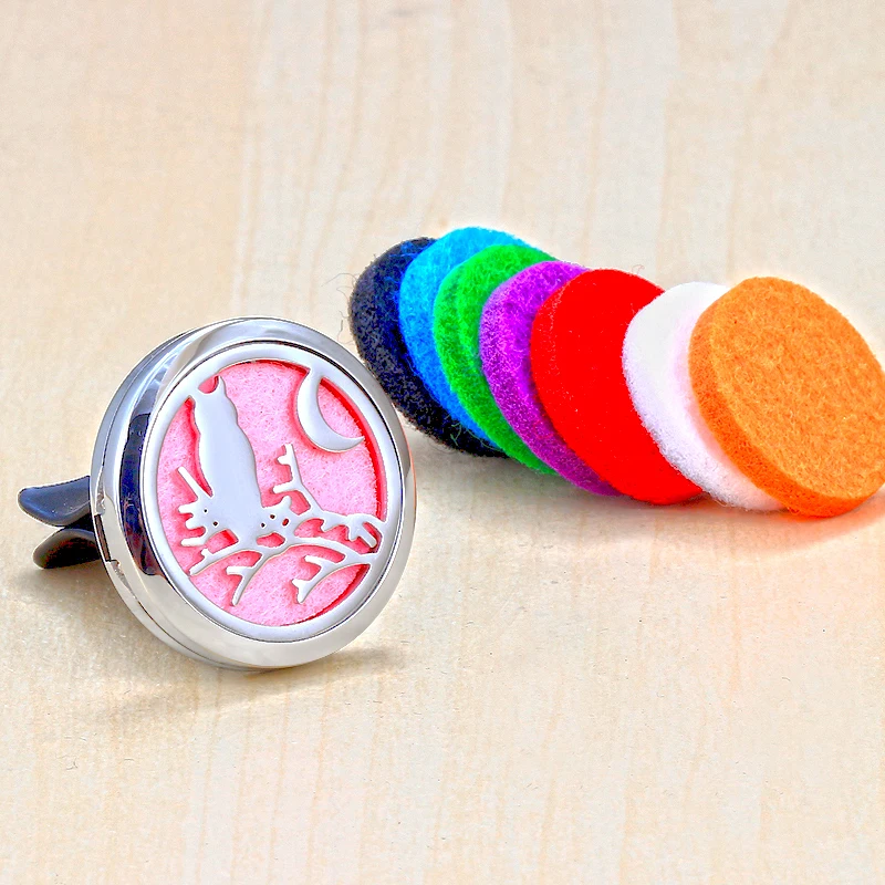 Owl moon watching pattern aromatherapy stainless steel aroma diffuser pendant box