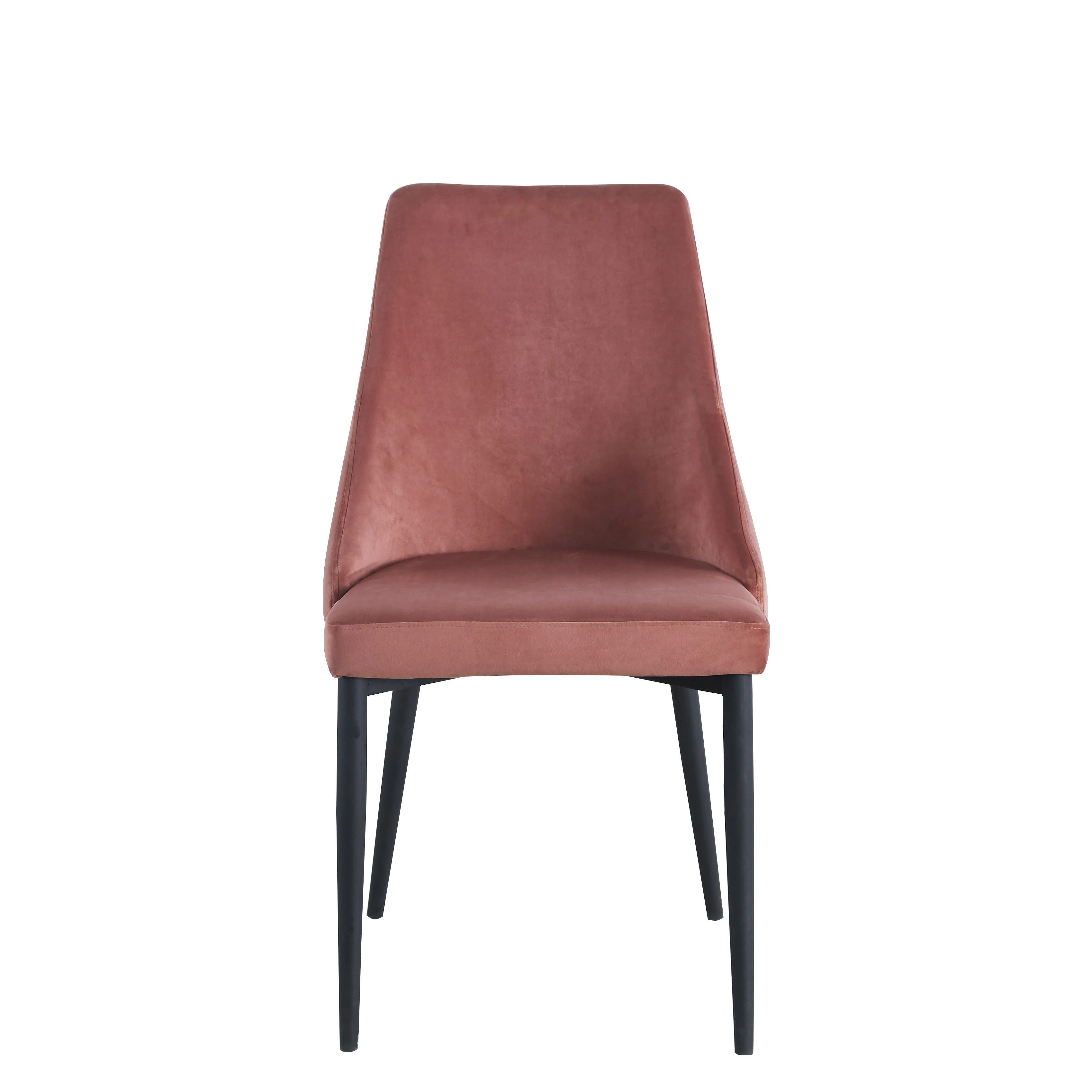 restaurant room modern designer velvet cream  purple  upholstery metal leg tufted dining chair