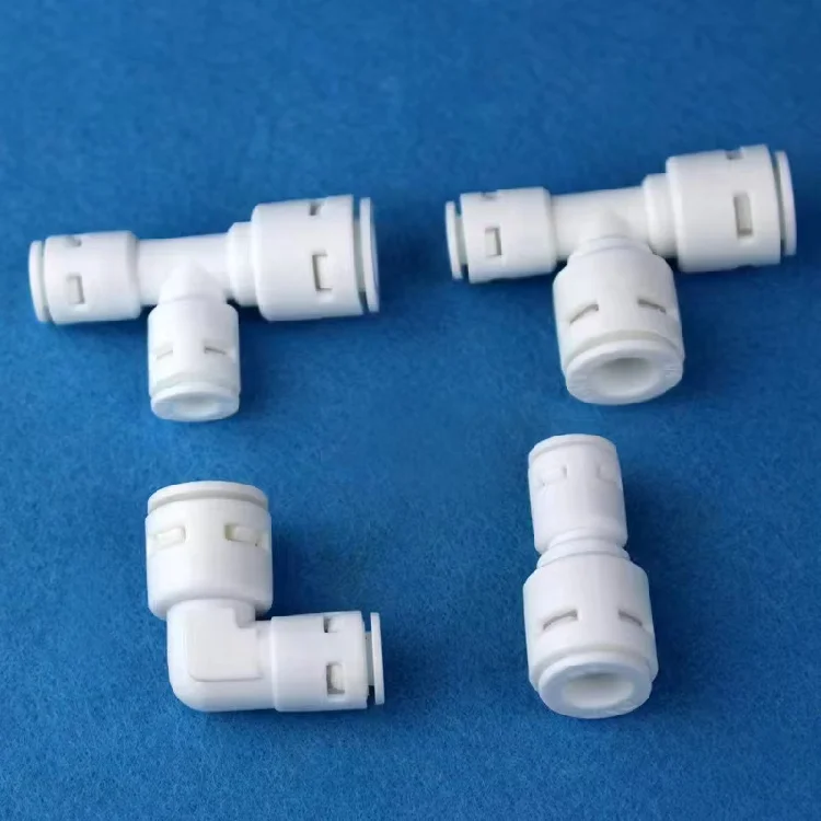 Water Purifier Fittings Free Parts 1/4 Inch Quick Connector Push-in Tube POM Tee for Water Treatment Appliances & House