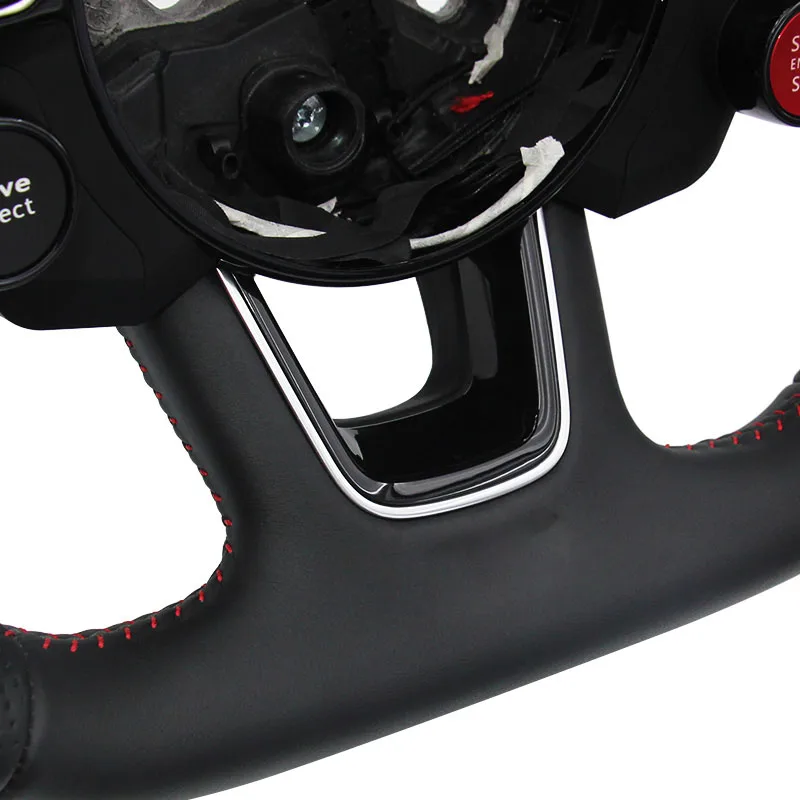 For Audi A4 2008-2023 leather black steering wheel modification  knob zc-A4-P8