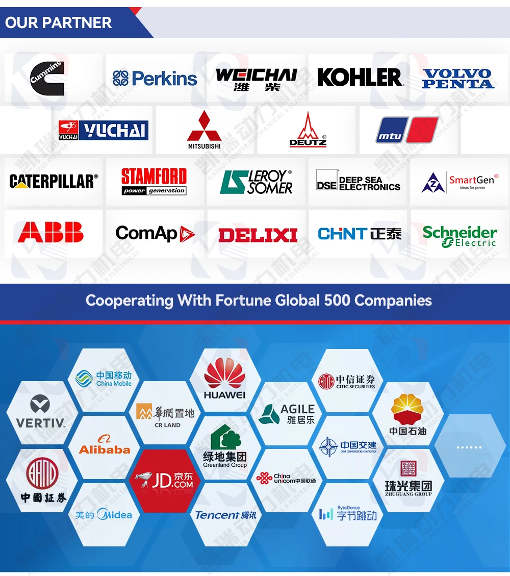 Kairui 1200kw 1500kva power generator diesel generator open frame weichai power emergency generator set