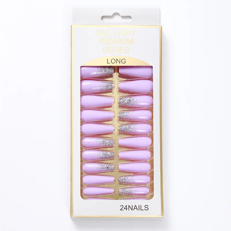 high quality press-on-nails fashion bling press on nail short round low moq unbreakable 30 pcs  press on gel nails