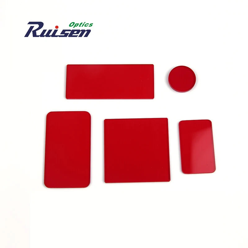 China Manufacture 610nm Red Longpass Filter red optical glass RG610-HB610-HB10-KC11