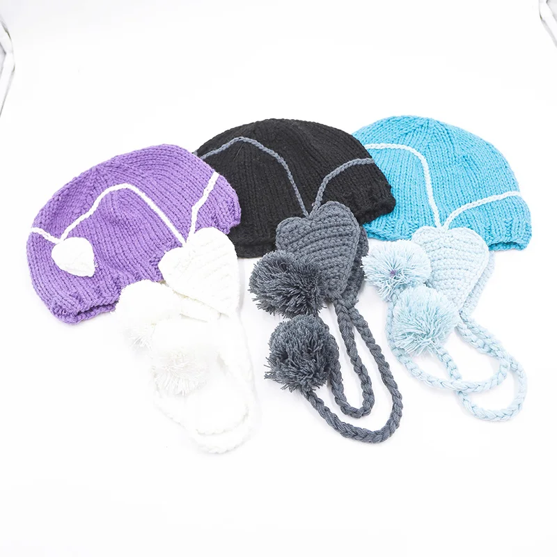 Korean Version Handmade Partysu Joker Sweet Earflap Head Protection Winter Knitted Hat