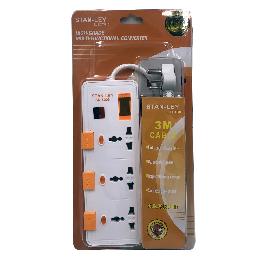 Individual switched AU EU UK US surge protector power strip overload protection