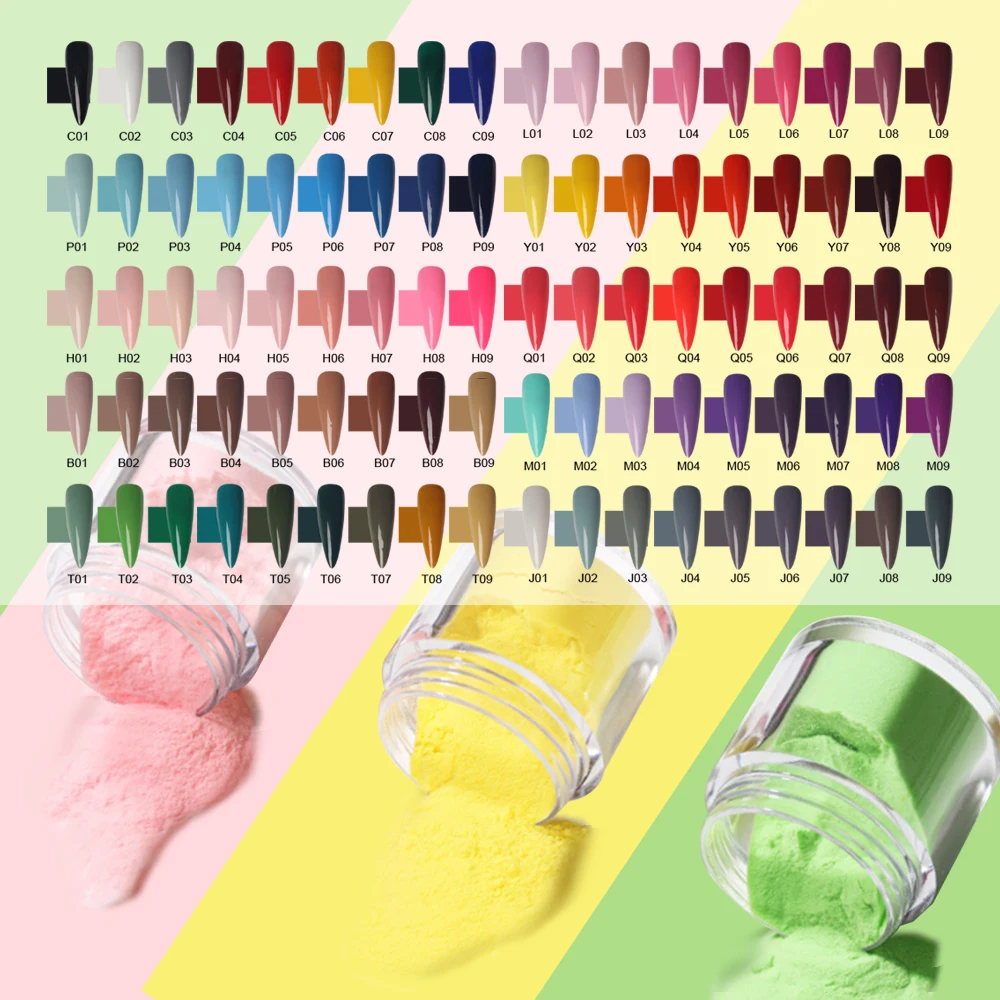  One Color Bottle Free Shipping private label 90 colors nail acrylic powder dipping