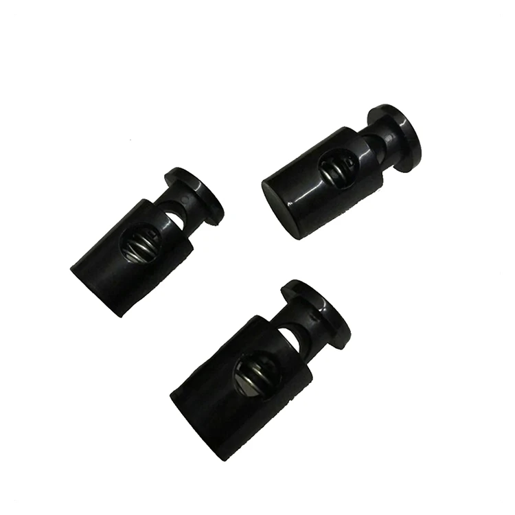 
Black Plastic Round Ball Cord Lock Toggles Plastic Spring Stoppers For 6mm Bungee Shock Cord 