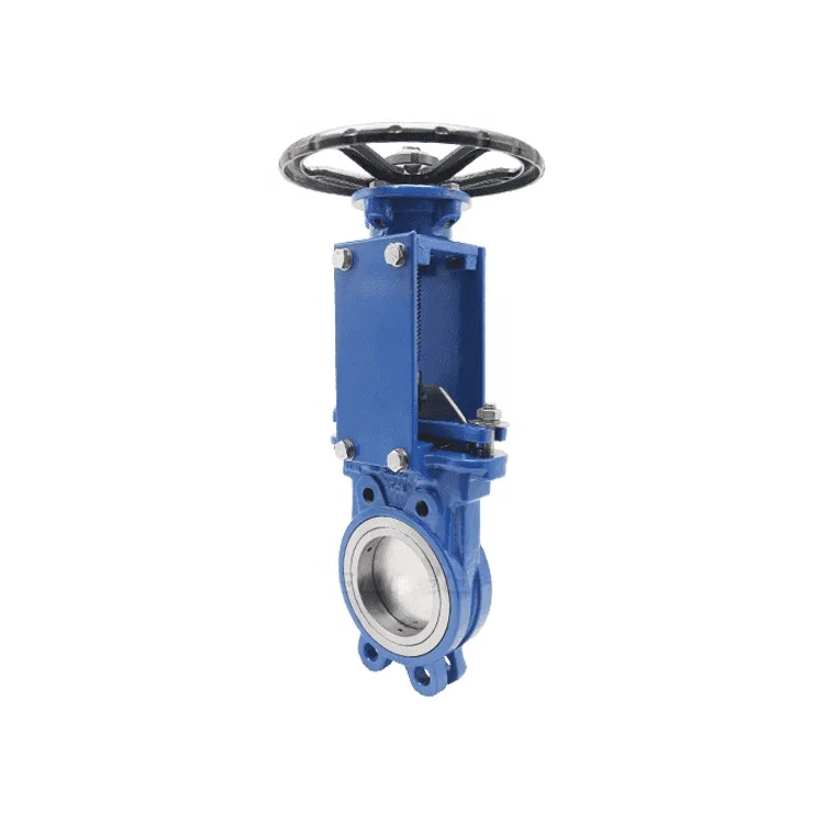 DIN standard stainless steel electric handweel operate Resilient Seat Flange Knife Gate Valve