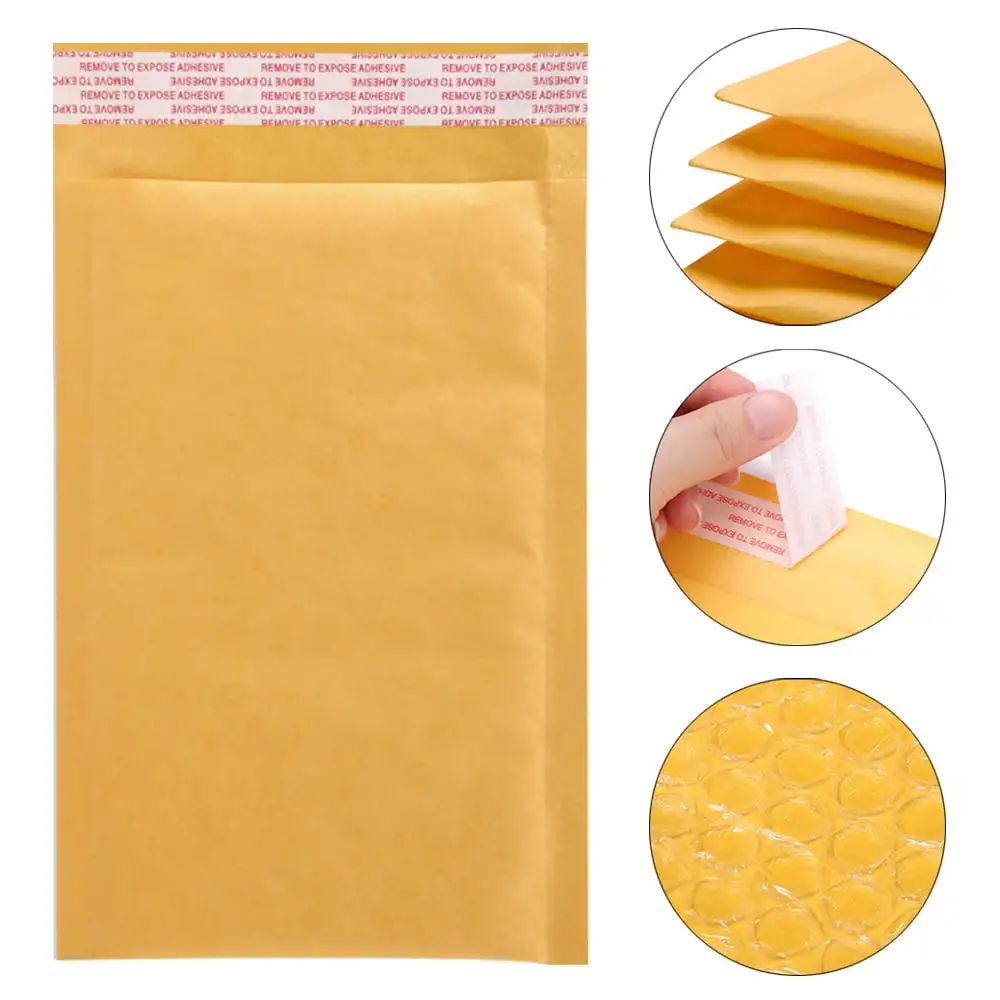 Envelope Custom Bags Mailers Bag Packaging Kraft Envelopes Padded Logo Shipping Mail Mailing Paper Kraft Bubble Mailers
