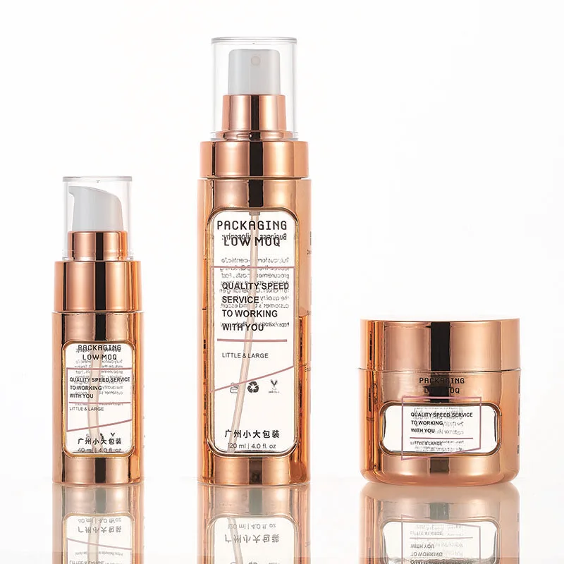 Plastic Spray Bottle Large Stock Empty Spray Bottle Shiny Rose Gold for Disinfection Spray 40ml 120ml 60 Ml Skin Care Packaging