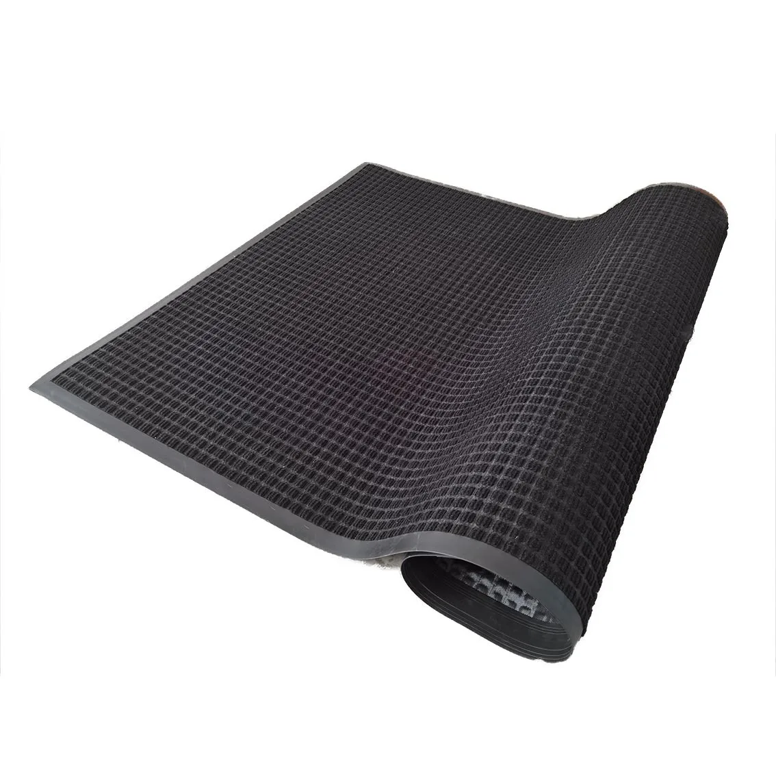 Anti-Skid Door Mat with Welcome Logo PVC & Rubber Sole Dust-Proof Tufted Polypropylene Rugs for Outdoor & Hotel Use