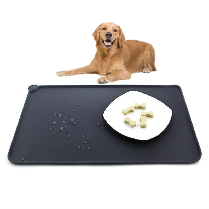 Non Slip Silicone Waterproof Dog Cat Pet Mats Pet Bowl Mat for Food and Water Silicone Pet Feeding Mat