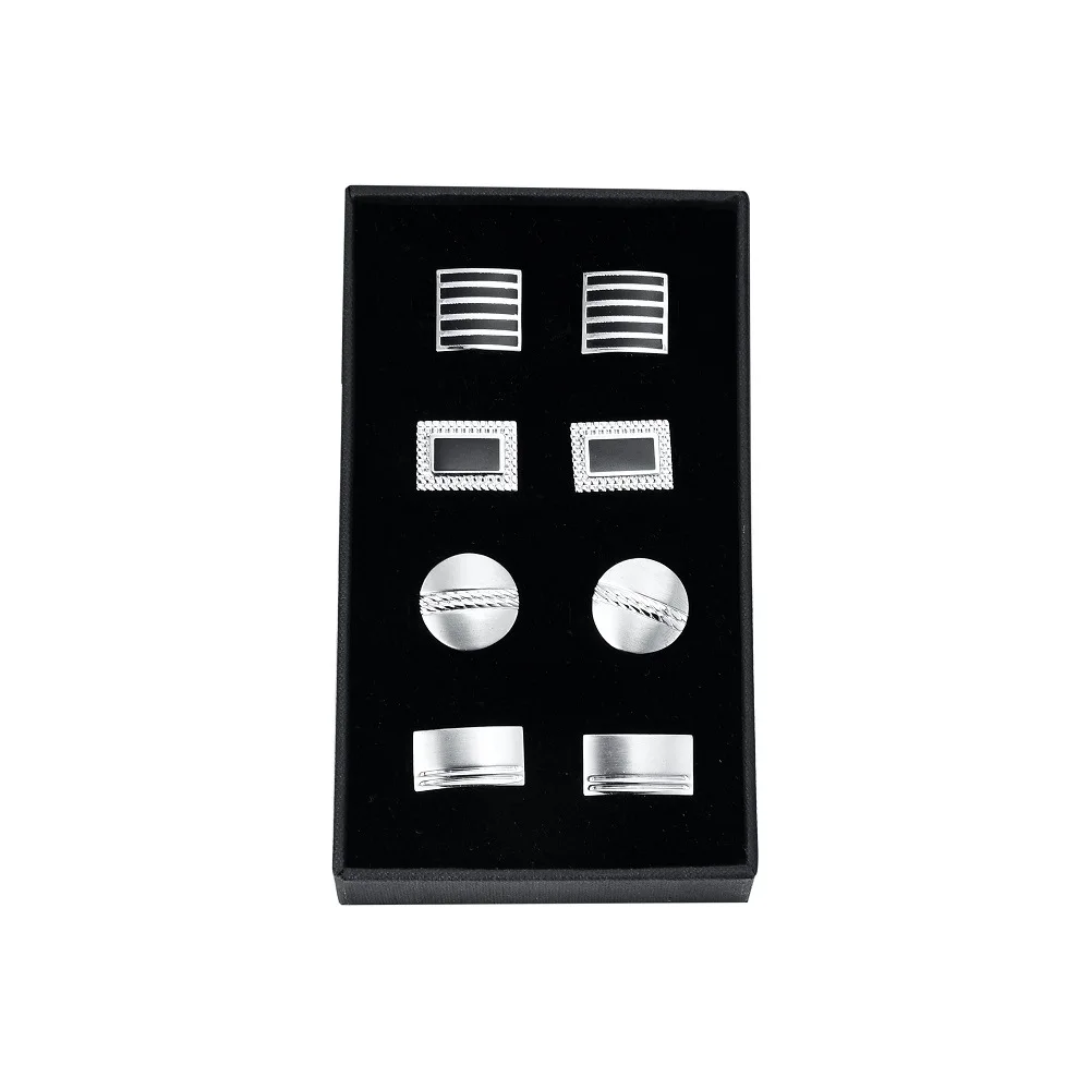 ZF High Quality Copper Cufflinks for Men Classic Cuff Links Mens Tuxedo Shirt Cufflinks for Wedding Groom Business Silver Black